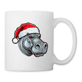 Hippopotamus Christmas Animal Head - Mug - white - Right