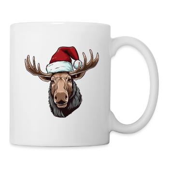 Moose Head Christmas Portrait - Mug - white - Right