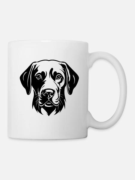 Labrador Hund Kopf - Tasse - Weiß