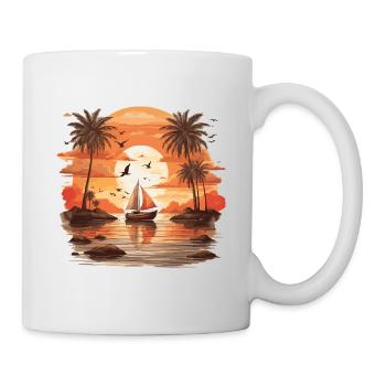 Sunset Boat - Beau coucher de soleil - Mug blanc - blanc - Droite