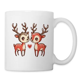 Couple De Cerfs Amoureux Animal Saint Valentin - Mug blanc - blanc - Droite