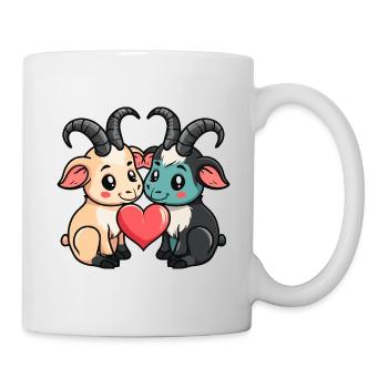 Couple De Chèvres De Montagne Amoureux Animal Saint Valentin - Mug blanc - blanc - Droite