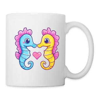 Seahorse Couple In Love Animal Valentine's Day - Mug - white - Right