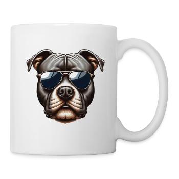Pitbull Wearing Sunglasses - Mug - white - Right