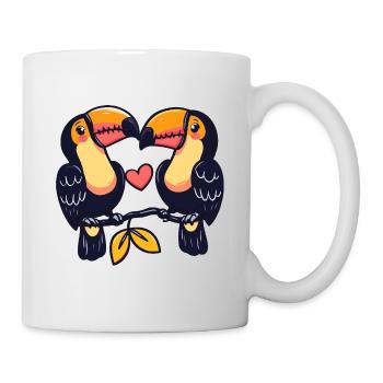 Tukan Vogel Paar Verliebt Tiere Valentinstag - Tasse - Weiß - Rechts