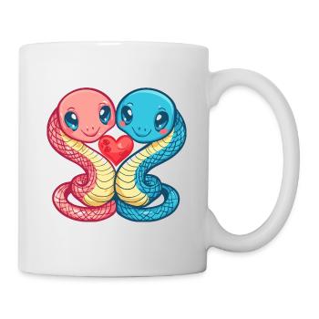 Serpent Cobra Couple Amour Couple Amoureux - Mug blanc - blanc - Droite