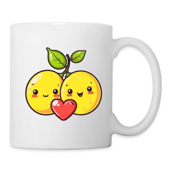 Lemon Couple Love Heart Valentine's Day - Mug - white - Right
