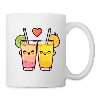 Cocktail Couple Amour Coeur Saint Valentin - Mug blanc - blanc - Droite