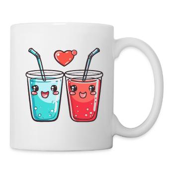 Soft DrinkCouple Love Drink Heart Valentine's Day - Mug - white - Right
