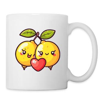 Lemon Couple Love Heart Funny - Mug - white - Right