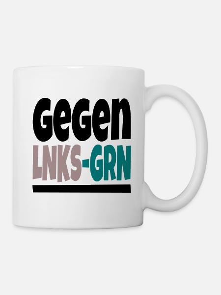 gegen lnks grn II - Tasse - Weiß