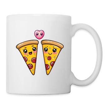 Pizza Couple Love Heart Funny - Mug - white - Right