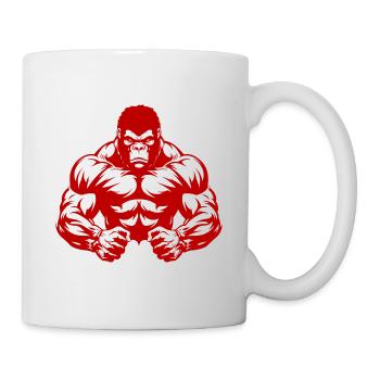 Gorilla Muscles Combattant de musculation - Mug blanc - blanc - Droite