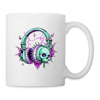 Headphone Skull // Skull Headphones FS0170 - Mug - white - Right