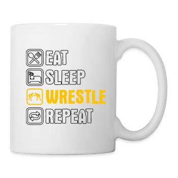 Manger Dormir Lutter Répéter - Mug blanc - blanc - Droite