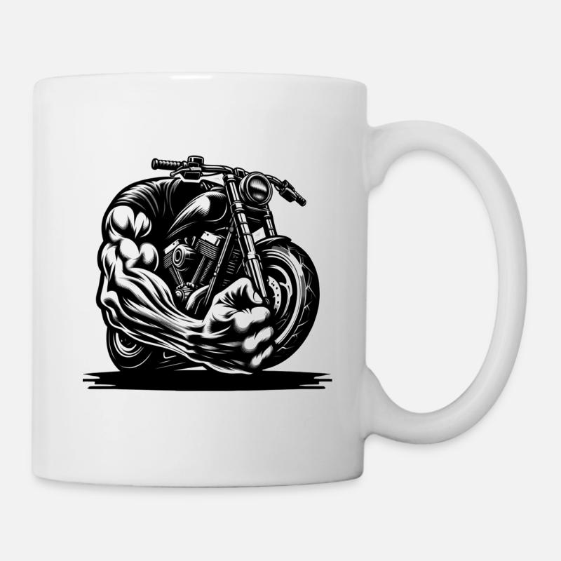 Moto pour motards et motards - Mug blanc - blanc