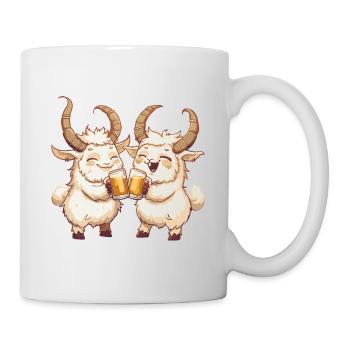 Bergziege Comic Bier Lustig Saufen - Tasse - Weiß - Rechts