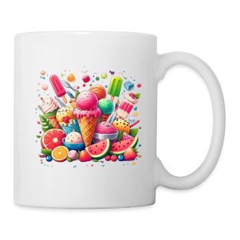Eis Creme und Obst für den Sommer ist mega lecker - Tasse - Weiß - Rechts