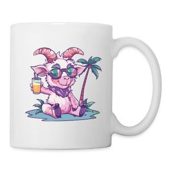 Mountain Goat Summer Beach Vacation - Mug - white - Right