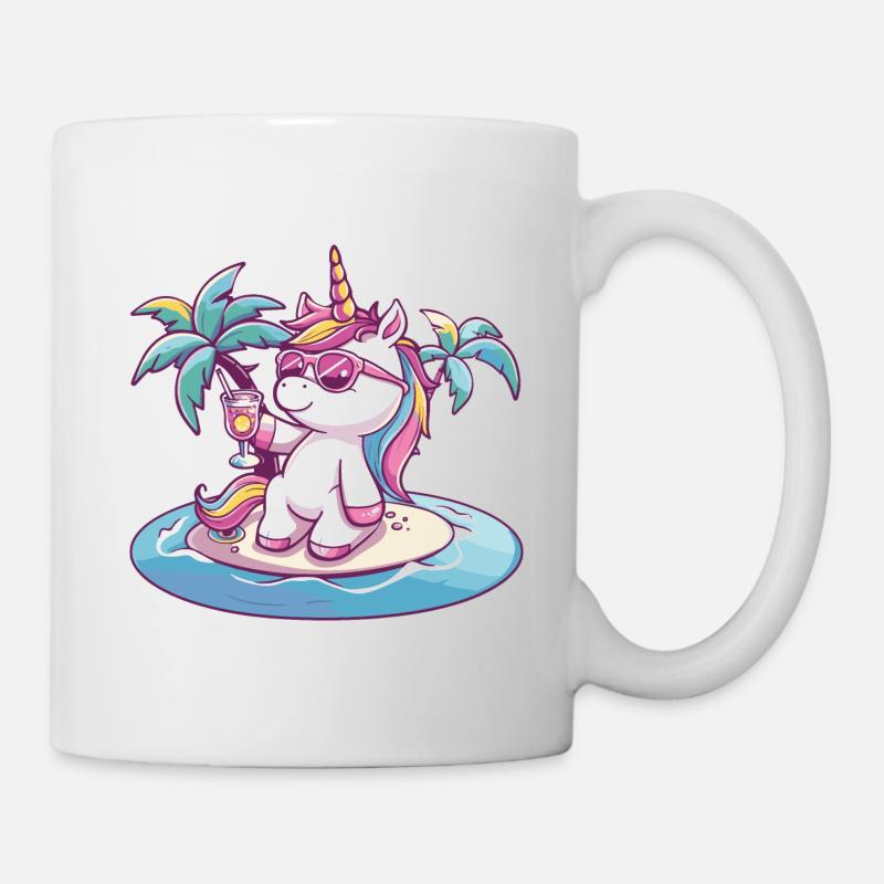 Einhorn Sommer Strand Urlaub - Tasse - Weiß