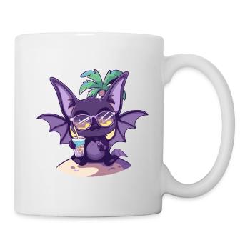 Bat Summer Beach Vacation - Mug - white - Right