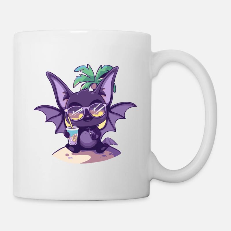 Fledermaus Sommer Strand Urlaub - Tasse - Weiß