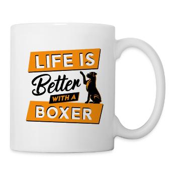 Life is Better with a Boxer - Vector Design - Mug - white - Right