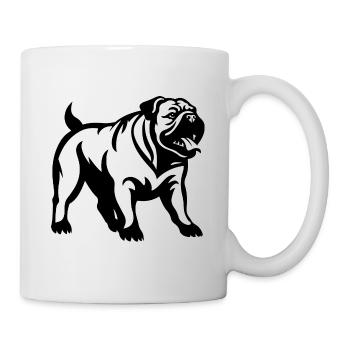 Chien bouledogue - Mug blanc - blanc - Droite