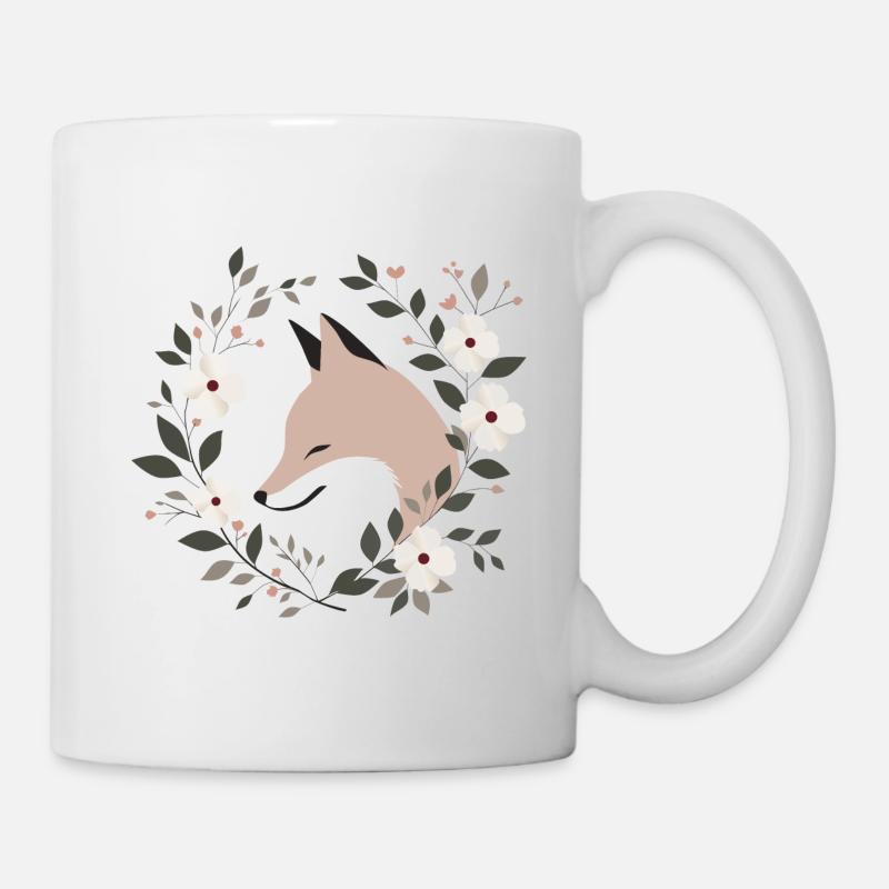 Fox with flowers - Mug - white