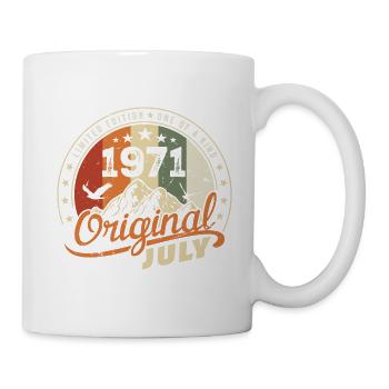 1971 Juli 1971 Hemd Geburtstag 1971 Geschenk - Tasse - Weiß - Rechts