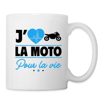 Passion de la Moto : Pour Toujours et À Jamais ! - Mug blanc - blanc - Droite
