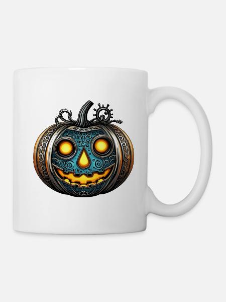 Steampunk Kürbis - Tasse - Weiß