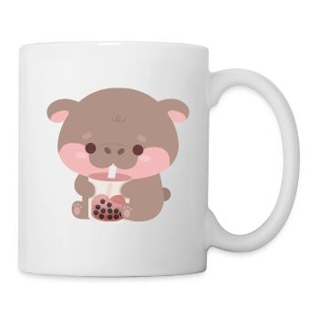 Boba Moo Deng Nilpferd - Tasse - Weiß - Rechts