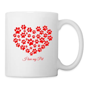 I love my pet - Ich liebe mein Haustier - Tasse - Weiß - Rechts