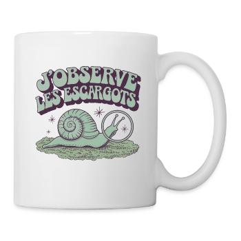 J'observe les escargots - Mug blanc - blanc - Droite