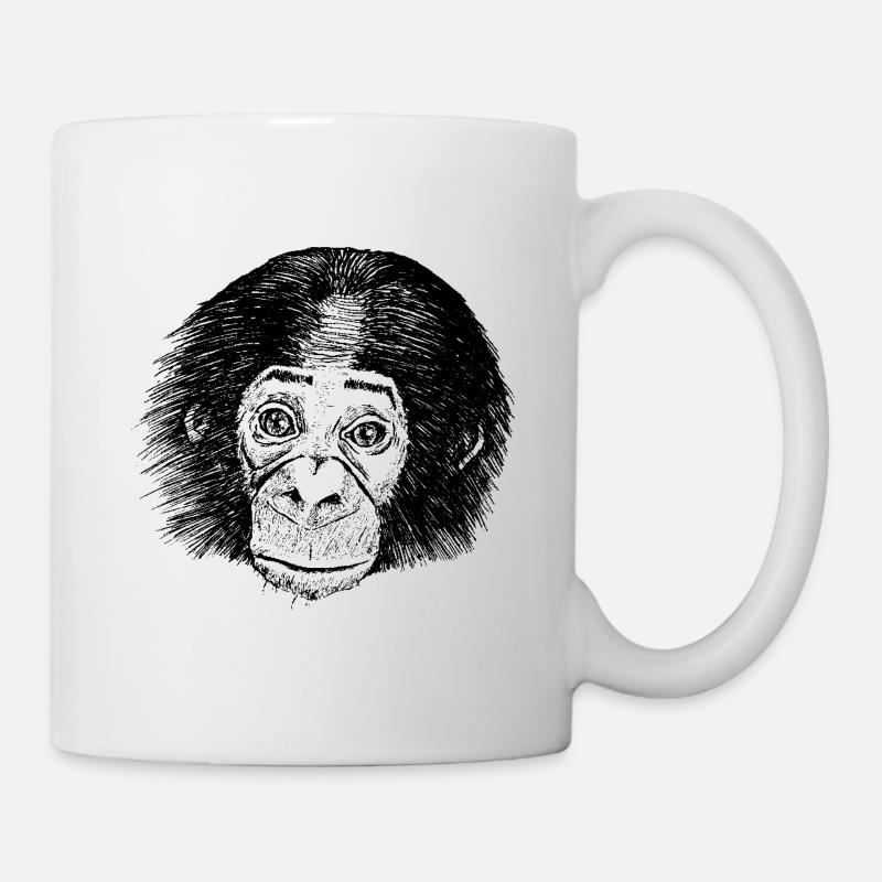 Bonobo réfléchi - Mug blanc - blanc