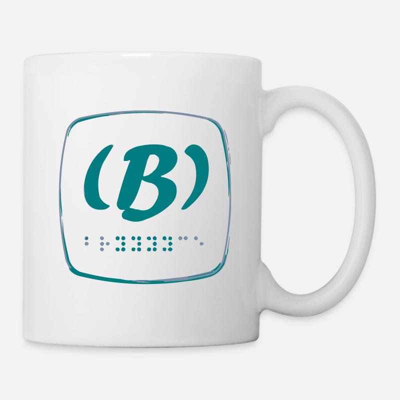 Braille in emerald green silver grey (editable) - Mug - white