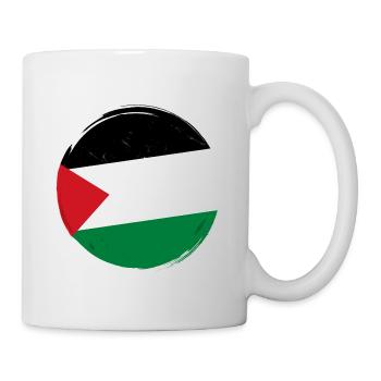 Drapeau de la Palestine rond _ Flag round in shape - Mug blanc - blanc - Droite