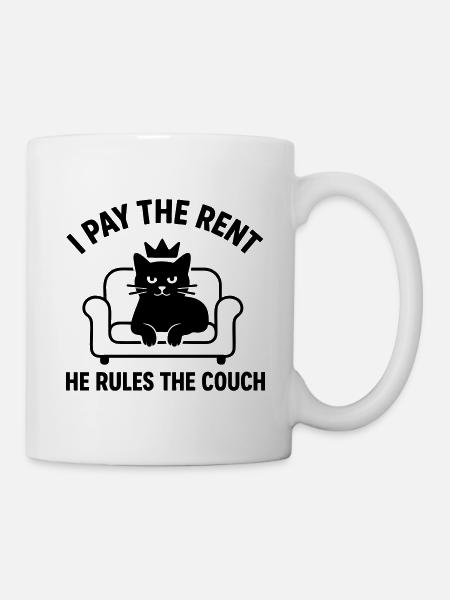 Lustige Katze Herr des Sofas - Tasse - Weiß
