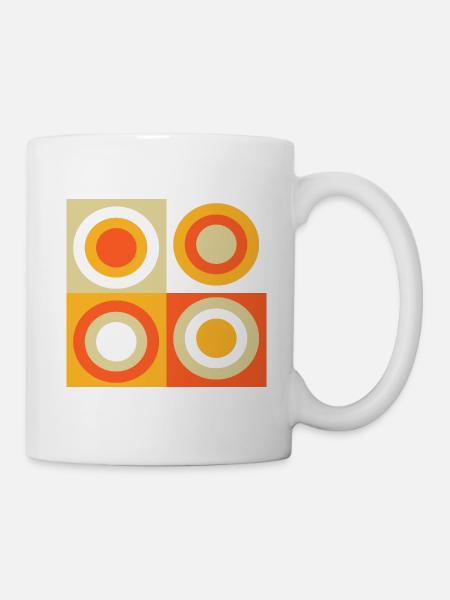 70er Jahre Muster Retro Hippie Flowers Power - Tasse - Weiß