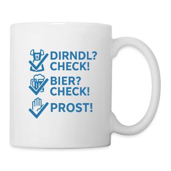 Dirndl Bier Prost Shirt – Lustiges Party Outfit - Tasse - Weiß - Rechts