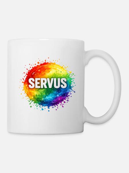 Colourful explosion SERVUS - Mug - white