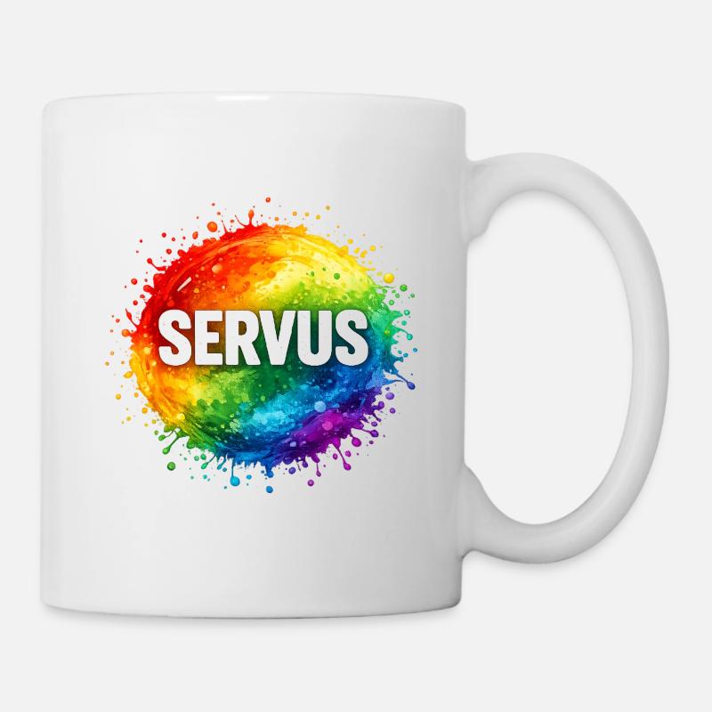 Colourful explosion SERVUS - Mug - white