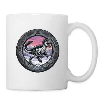 Anneau Dino : YuTyrannos dans un cadre fossile - Mug blanc - blanc - Droite