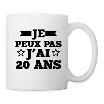 je peux pas j'ai 20 ans - Mug blanc - blanc - Droite