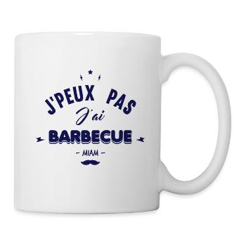 j'peux pas j'ai barbecue - Mug blanc - blanc - Droite