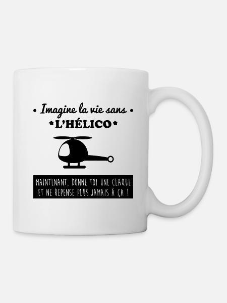 la vie sans hélico,hélicoptère,avion - Mug blanc - blanc