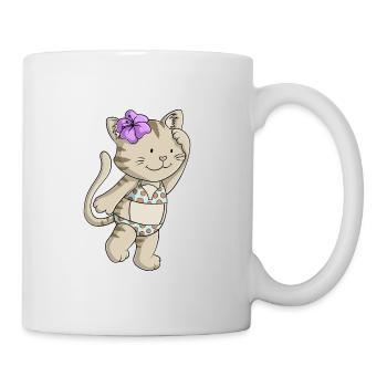 bande dessinée de chat Bikini - Mug blanc - blanc - Droite