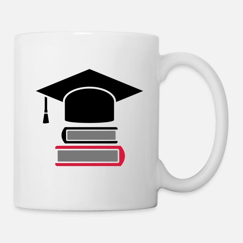Livres Doktorhut Studium - cadeau pour l'obtention du diplôme - Mug blanc - blanc