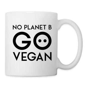 NO PLANET B GO VEGAN black - Mug blanc - blanc - Droite